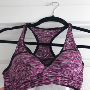 Pink pushup sports bra